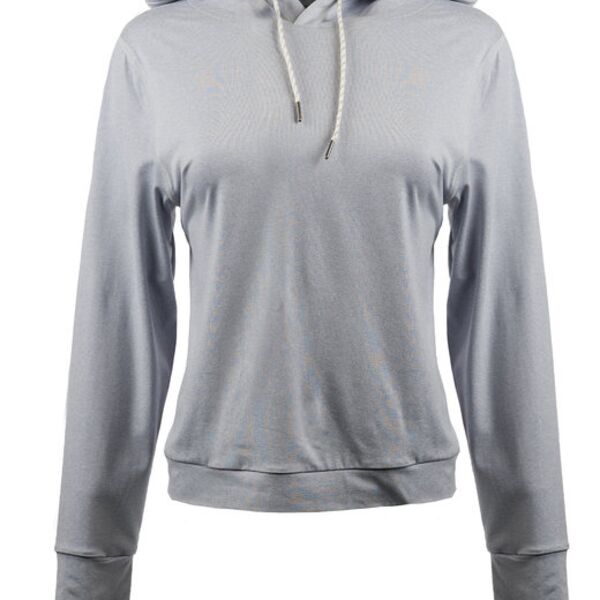 Ladies' Modest Crop Hooded Sweatshirt Thumbnail